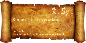Korbel Szilveszter névjegykártya