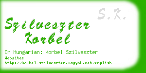 szilveszter korbel business card